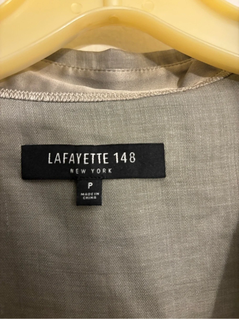 Lafayette 148 New York Taupe Silk Blouse - Picture 3 of 5